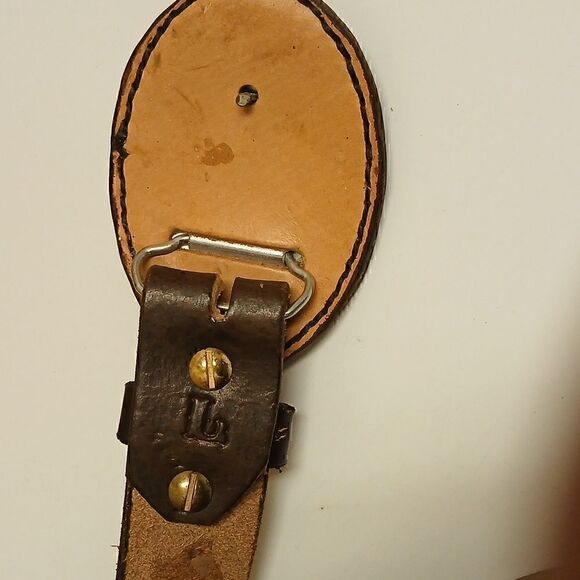 Leather belt W/Eagle Belt Buckle Brown 47" - Picture 4 of 7